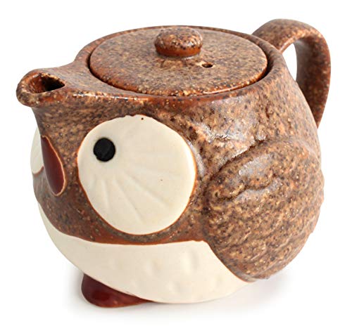 Mino Ware CPK102 Teekanne aus japanischer Keramik, Kyusu-Eule, hergestellt in Japan, Kaffeebraun von Minoribo