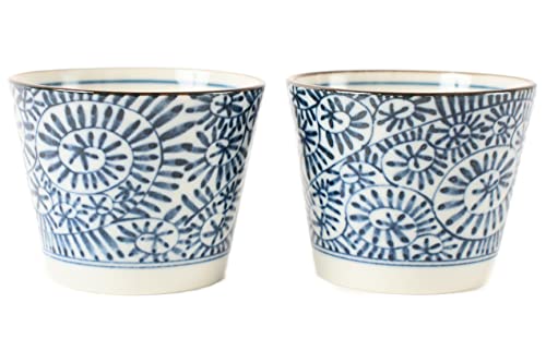 Mino Ware Japanische Keramik Sobachoko Teetasse hergestellt in Japan (Japan Import) Blau Karakusa STY003 von Minoribo