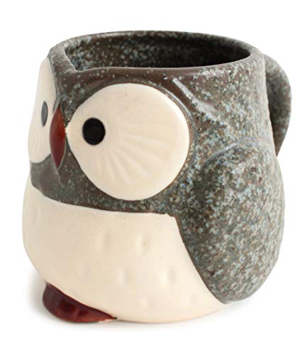 Mino Ware Tasse aus japanischer Keramik, Eulenform, hergestellt in Japan, Anthrazit Farbe CPM101 Mino Ware Tasse aus japanischer Keramik, Eulenform, hergestellt in Japan, Anthrazit Farbe CPM101 von Minoribo