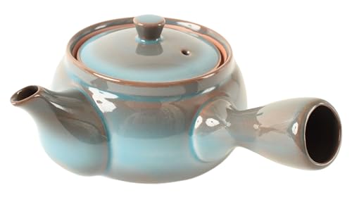 Mino ware SYK010 Teekanne aus japanischer Keramik, Kyusu mit Teesieb, hergestellt in Japan (Import aus Japan), Blau und Braun von Minoribo