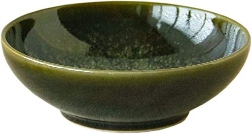 Japanische Mino-Yaki Donburi-Schüssel, Keramik, große Größe, für Ramen, Reis, Suppe, hergestellt in Japan, 15 cm, Wabisabi Classic (Olivgrün) von minoru touki