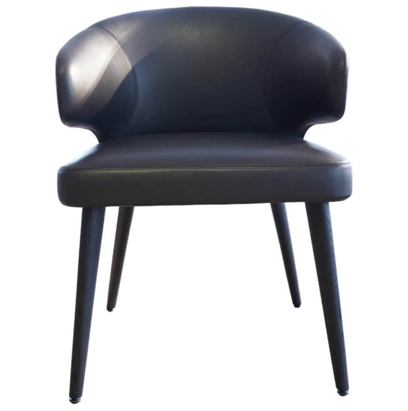 Armsessel Aston Dining Leder Aspen Torba Braun Beine Mokkafarbig von Minotti