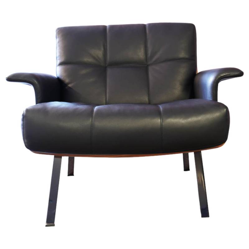 Armsessel Daiki Sitzschale Santos Palisander Bezug Leder Aspen 01 Carbone von Minotti