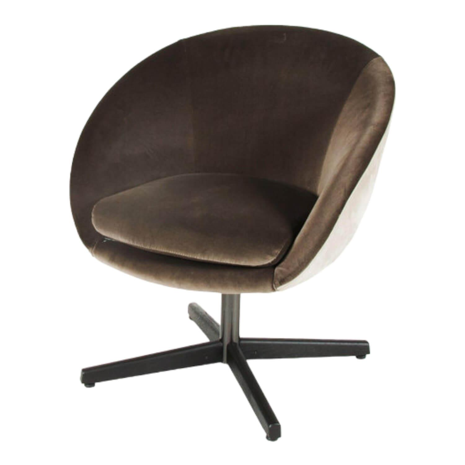 Sessel Russel Stoff Hunt Gestell Metall Peltro Lucido Rückenschale Leder Pelle L... von Minotti