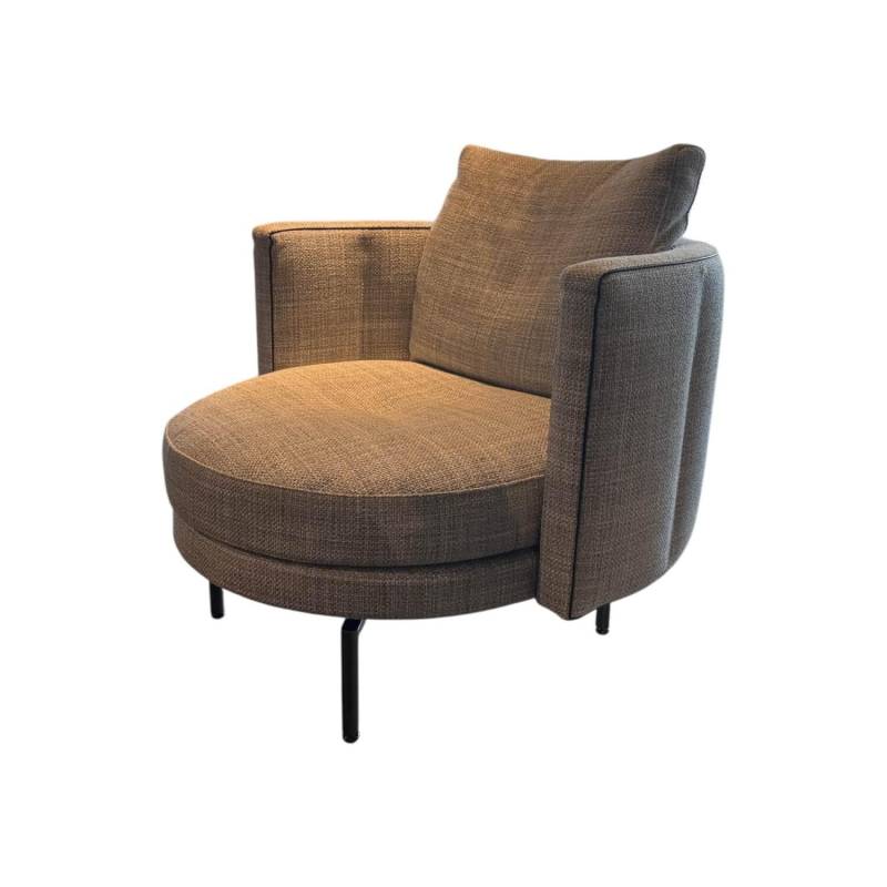 Sessel Torii Medium Stoff Double 02 Ghiaccio Grau Naht Leder Ghisa Schwarz Geste... von Minotti