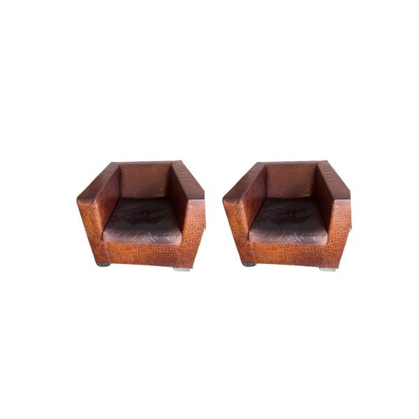 Set aus 2 Suitecase Ledersessel, Minotti von Minotti
