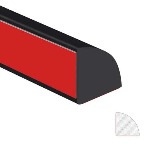 Flexible viertelrunde Form, flexible Zierleiste, selbstklebend, viertelrunde Zierleiste, abziehen und aufkleben, für Wandkanten, Schrankkanten, Arbeitsplatten (Schwarz/3 m) von Minsezhi