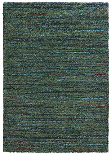 Mint Rugs Chic Teppich Hochflor Wohnzimmer-Teppich Weich Flauschig Langflor Shaggy Flokati Boho Streifen-Design Meliert für Kinderzimmer Schlafzimmer Küche Flur Grün 200x290 cm von Mint Rugs