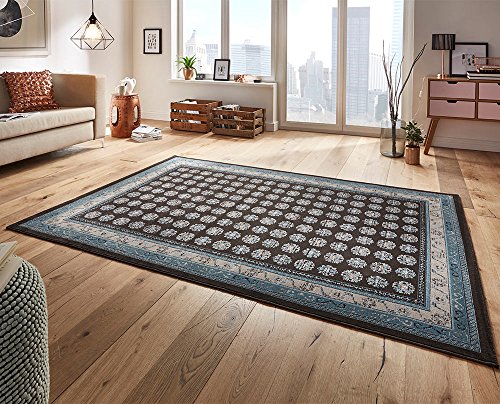 Mint Rugs 102701_120x170 Design Velours Teppich Attire, Kunstfaser, anthrazit/blau, 170 x 120 x 0.5 cm von Mint Rugs