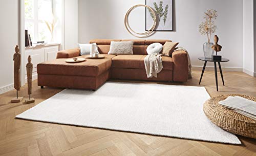 Mint Rugs Cloud Teppich Kurzflor Wohnzimmer-Teppich Modern Flauschig Weich Einfarbig für Wohnzimmer Küche Flur oder Schlafzimmer Creme 80x150 cm von Mint Rugs