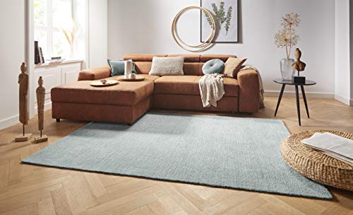 Teppich Supersoft Kurzflor Wohnzimmer-Teppich Modern Flauschig Weich Einfarbig für Wohnzimmer Küche Flur oder Schlafzimmer Hellblau 160x230 cm von Mint Rugs