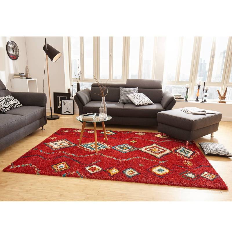 home24 Teppich Geometric 160 x 230 cm Rot/Rot von home24