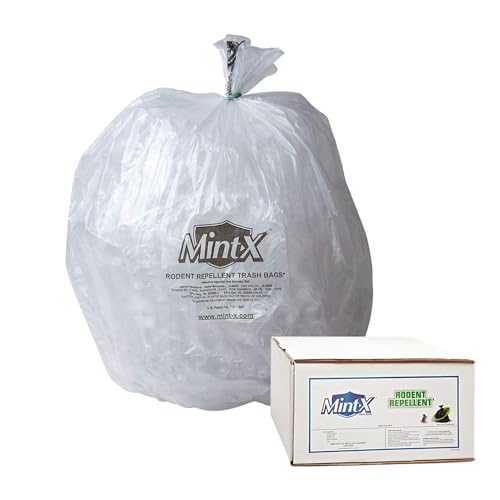 Mint-X Nagerabwehr-Müllbeutel, 1,3 mm, flache Dichtung, 119,4 cm Höhe x 109,2 cm Länge, transparent (100 Stück) von Mint-X