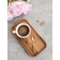 Handgefertigtes Rechteckiges Dekoratives Kerzentablett Aus Holz, Aufbewahrungstablett Für Schmucksammlung | Rustikales Wohndekor Wohnzimmer Boho von MintMoka