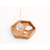 Handgemachtes Sechseckiges Mittelstück Aus Holztablett | Tiefe Wabe Fängt Alles Valet Tablett Modernes Kristall-, Schmuck-, Kerzen - Und von MintMoka