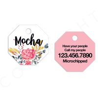 Floral Pink Nature Octagon Haustier-Id-Tags Katzen-Tag Personalisierte Haustier-Tags Hunde-Id-Tag Dog Lost Tags Tag Haustier-Geschenk Angepasst Floral Pink Nature Octagon Haustier-Id-Tags Katzen-Tag Personalisierte Haustier-Tags Hunde-Id-Tag Dog Lost Tags Tag Haustier-Geschenk Angepasst von MintandJolie