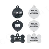 Kleine Haustiere Aquarell Schwarz Haustier-Id-Marke Katzenmarke Personalisierte Haustiermarke Hunde-Id-Marke Verlorene Hundemarke von MintandJolie
