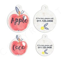 Kreis Apple Haustier-Id-Tags Katzen-Tag Personalisierte Haustier-Tags Hunde-Id-Tag Dog Lost Tags Verlorene Hundemarke Haustier-Geschenk Angepasst von MintandJolie