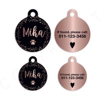 Schwarz Und Rose Gold Haustier-Id-Tags Katzen-Tag Personalisierte Haustier-Tags Hunde-Id-Tag Dog Lost Tags Verlorene Hundemarke Haustier Geschenk von MintandJolie