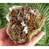 Amazing Big Irisierender Pyrit | Narrengold Mit Calcit, Kristall, Bulgarien, Mineral, Natur von Minterest