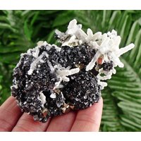 Bergkristall Mit Calcit, Sphalerit Und Pyrit | Quarz Kristall Quarzstein Weißer Rohquarz von Minterest