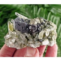 Bergkristall Mit Pyrit, Sphalerit Und Galena | Quarz Kristall Quarzstein Weißer Rohquarz von Minterest