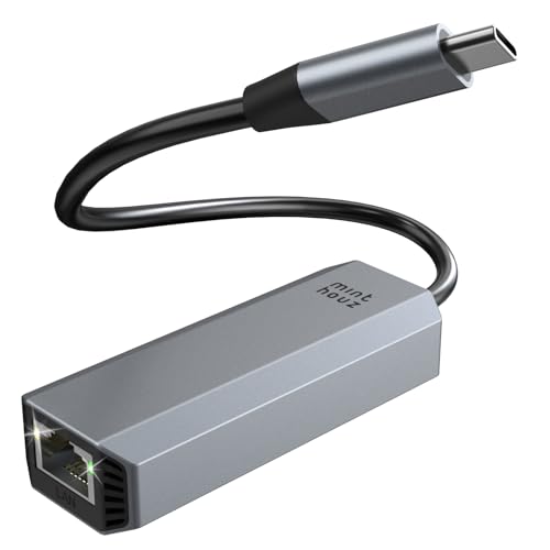Minthouz USB LAN Adapter，5G Wired Network,Aluminium RJ45 USB C auf Netzwerkadapter für Dell/HP/Mac,Thunderbolt 4/3 LAN Ethernet Stecker mit 10G Spec für NAS Windows, MAC, Linux von Minthouz