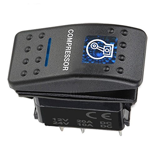 Mintice 12V KFZ Blau LED Licht Beleuchtet Wippenschalter Kippschalter Auto Armaturenbrett Schalter Compressor Light Mintice 12V KFZ Blau LED Licht Beleuchtet Wippenschalter Kippschalter Auto Armaturenbrett Schalter Compressor Light von Mintice