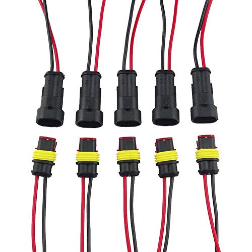 Mintice 5 X 2-Polig Kabel Steckverbinder Stecker Wasserdicht Schnellverbinder Draht Elektrisch Ausrüstung KFZ LKW Auto von Mintice