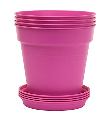 Mintra Home Blumentöpfe, Fuchsia, 19 cm Durchmesser, 4 Stück von Mintra Home