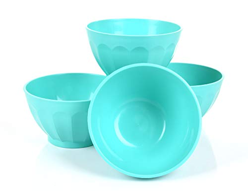 Mintra bunte unzerbrechliche Kunststoff-Schalen – (Teil eines Sets) – Salat, Snacks, Frühstücksmüsli, Obst, Popcorn, Suppe – bruchsicher, BPA-frei Large - 1.8L blaugrün von Mintra Home