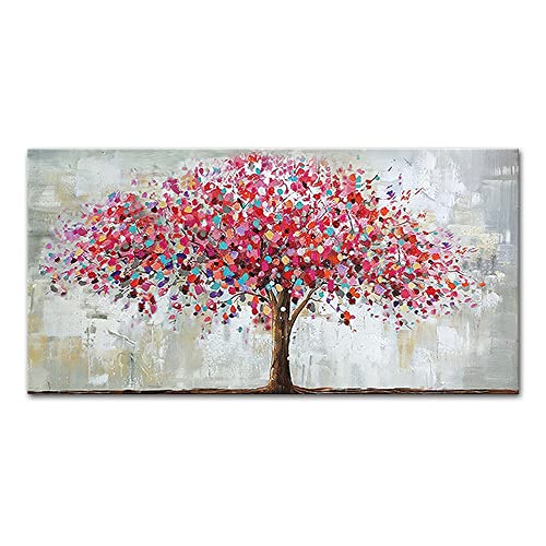 Mintura Art Artwork Handgemaltes Wandbild "Der große rote Baum" für Wohnzimmer, Acryl-Leinwand, Heimdekoration, Ölgemälde auf Leinwand, 120 x 240 cm, ungerahmt von Mintura