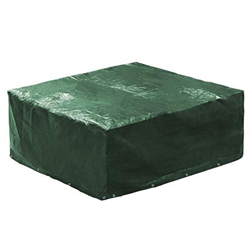 Minuma® Abdeckhaube für Gartenmöbel aus PE120 gr Material | Größe 200 x 160 x 70 cm mit 18 Metallösen, optimaler Windschutz | wasserundurchlässig, reißfest, schmutzabweisend, dunkelgrün von Minuma