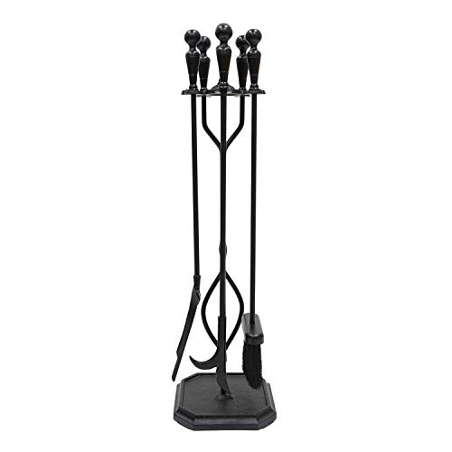 Minuteman International ACHLA Designs Plymouth 5-Piece Fireplace Tool Set, Square Base von Minuteman International