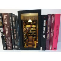 Bibliothek Bücherecke, Regaleinsatz, Bücherecke, Miniatur, Buchstütze, Handgemacht, Geburtstagsgeschenk, Einweihungsgeschenk, Weihnachtsgeschenke von MinyaturSepeti