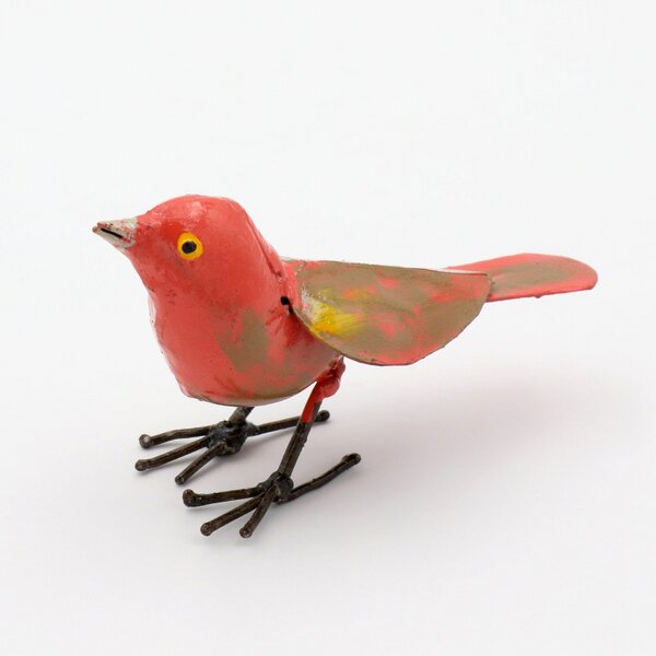 Mio Moyo Feuerfink - Vogel aus Recycling-Metall zur Gartendekoration von Mio Moyo