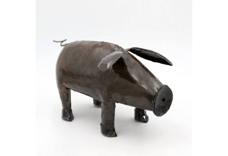 Mio Moyo Gartenfigur Schwein, Dekoration für Haus und Garten aus Metall, Gartendeko, Blumen, Vögel von Mio Moyo