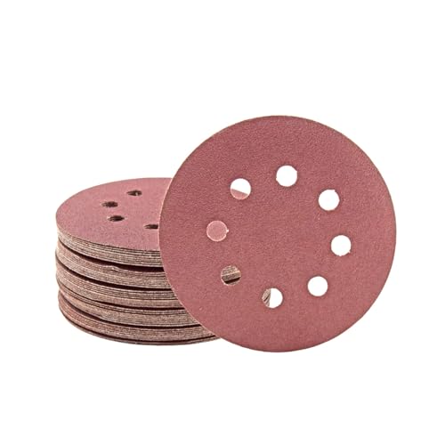 MioTools Fox Klett-Schleifscheiben, 125 mm, 8-Loch, f. Exzenterschleifer, Normalkorund (50 Stk.) K180 von MioTools