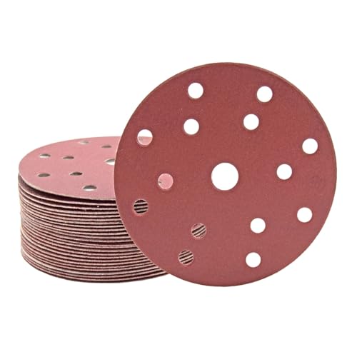 MioTools Fox Klett-Schleifscheiben, 150 mm, 15-Loch, f. Exzenterschleifer, Normalkorund (50 Stk.) K80 von MioTools