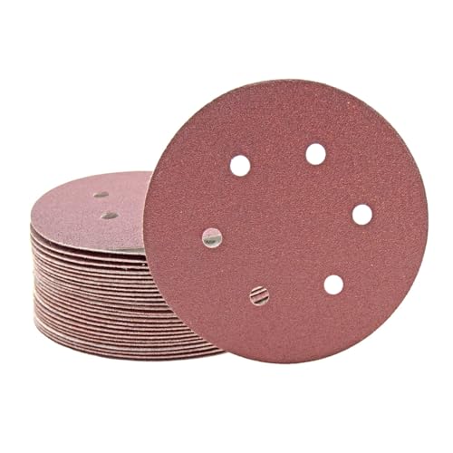 MioTools Fox Klett-Schleifscheiben, 150 mm, 6-Loch, f. Exzenterschleifer, Normalkorund (70 Stk.) Set von MioTools