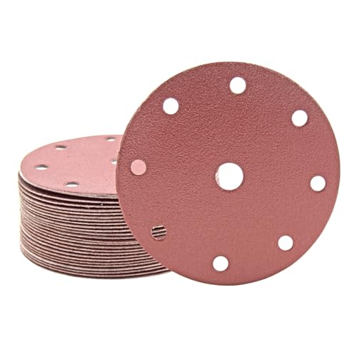 MioTools Fox Klett-Schleifscheiben, 150 mm, 9-Loch, f. Exzenterschleifer, Normalkorund (50 Stk.) K240 von MioTools