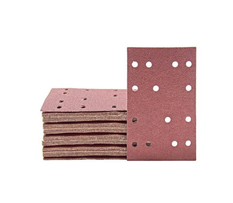 MioTools Schleifpapier 133 x 80 mm 14-Loch Klett-Schleifblätter für Schwingschleifer, Normalkorund, 50 Stk., K180 von MioTools