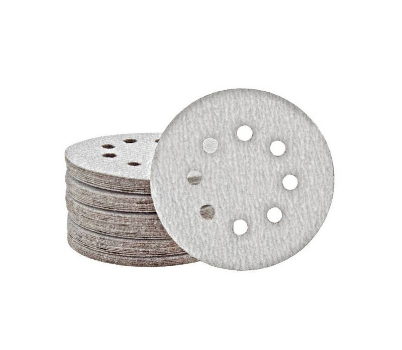 MioTools Schleifscheibe Ø 125 mm 8-Loch Klett-Schleifscheiben für Exzenterschleifer, Normalkorund, 50 Stk., K240 von MioTools