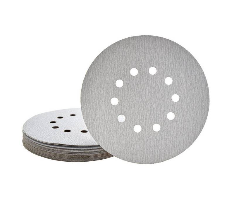 MioTools Schleifscheibe Ø 225 mm 10-Loch Klett-Schleifscheiben für Trockenbauschleifer, Normalkorund, 25 Stk., K100 von MioTools