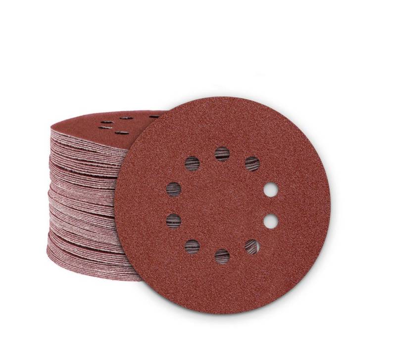 MioTools Schleifscheibe Ø 225 mm 10-Loch Klett-Schleifscheiben für Trockenbauschleifer, Normalkorund, 25 Stk., K150 von MioTools