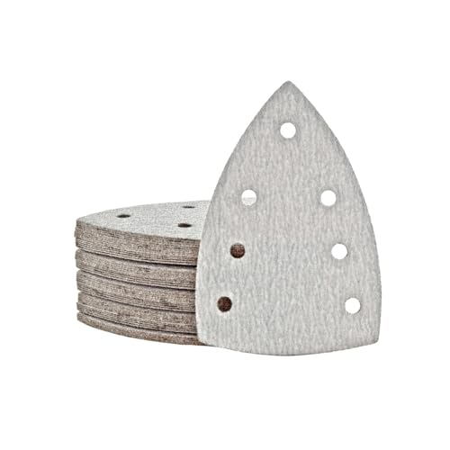 MioTools Shark Klett-Schleifblätter, 150 x 100 mm, 7-Loch, f. Deltaschleifer, Normalkorund (50 Stk.) K60 von MioTools