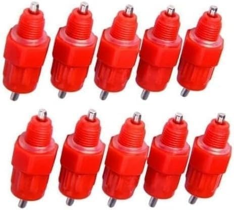 10 Stück rote automatische Geflügel-Bewässerungsnippel, einfache Installation, Hühnertränke, Hühner-Bewässerungsnippel, Geflügelfütterungs- und Bewässerungszubehör von Mioaoa