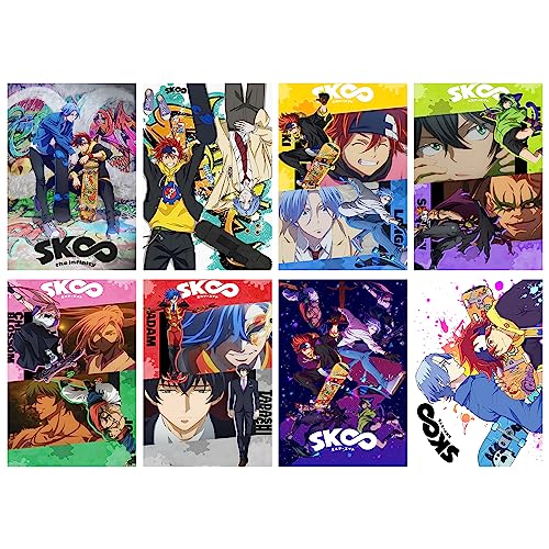 MiodiyaArt Anime Sk8 Poster The Infinity 8 Stück 41,9 x 29,2 cm Wanddekoration Anime Merch Kunstdrucke HD Poster für Fans von MiodiyaArt