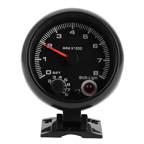 3,75-Zoll-12-V-Auto-Drehzahlmesser 0-8000 U/min Zeiger-Drehzahlmesser mit Einstellbarem Schaltlicht von Miokycl