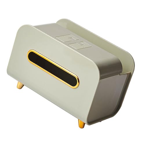 Desktop-Taschentuchbox, Multifunktionaler Taschentuchspender mit Telefonhalter, Fernbedienungs-Organizer (Avocadogrün) von Miokycl